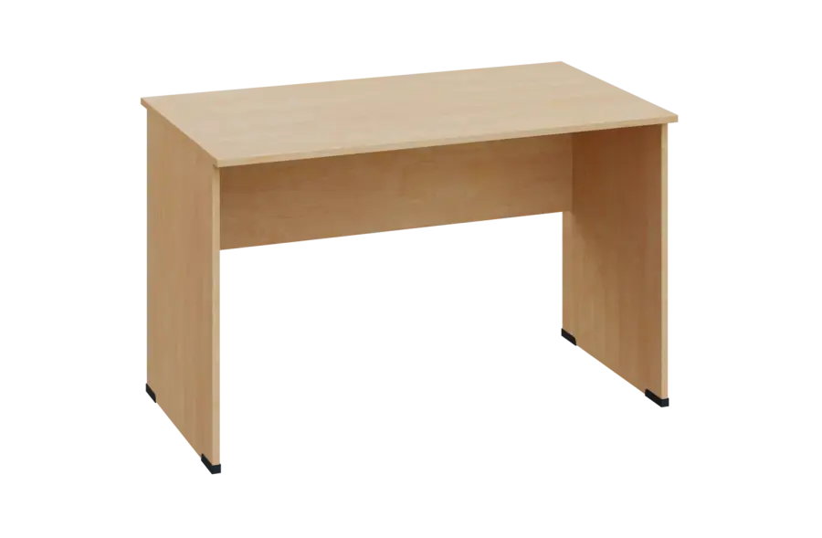 EPL 17 - 12 stůl kancelářský, dřevěná podnož, deska 18 mm, široký 1200 mm, bříza světlá